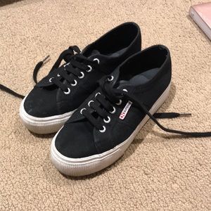 Black and White Platform superga